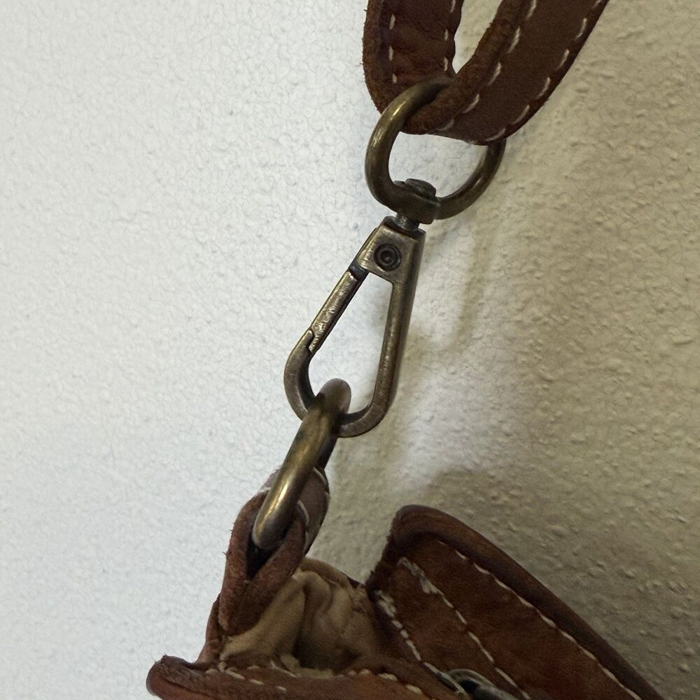 Costanza Rota Y2K Italian Leather Crossbody Bag Cognac Brown Studded Purse - Picture 9 of 10